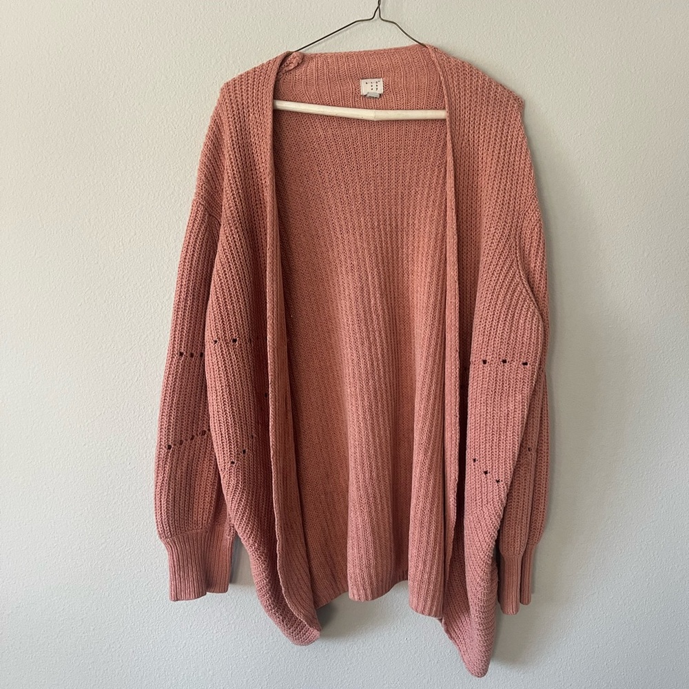 Pink Open-Front Cardigan - Picture 2 of 5